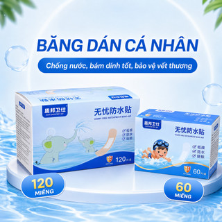 Băng keo cá nhân hộp 120 miếng – Dạng miếng rời tiện dụng, màng dán mỏng, dùng mọi lúc cần