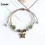 KUZHEN Cá Tính Có Thể Điều Chỉnh Gốm Đính Hạt Vòng Tay Vintage Phong Cách Dân Tộc Bướm Mặt Dây Chuyền Vòng Tay Bohemian Trang Sức Quà Tặng HOT