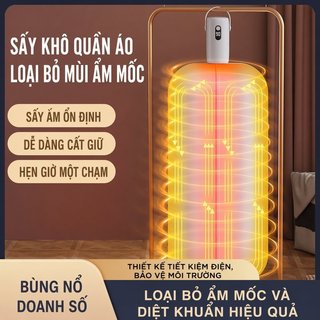 Máy Sấy Quần Áo Mini Có Thể Gập Lại Di Động PTC Làm Nóng Tự Động Hẹn Giờ Bảo Vệ Quá Nhiệt Du Lịch Nhà