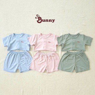 Bộ cộc cúc bấm thun lạnh Bunnybaby chất Modal mềm mịn, mát lạnh cho bé 3-10kg