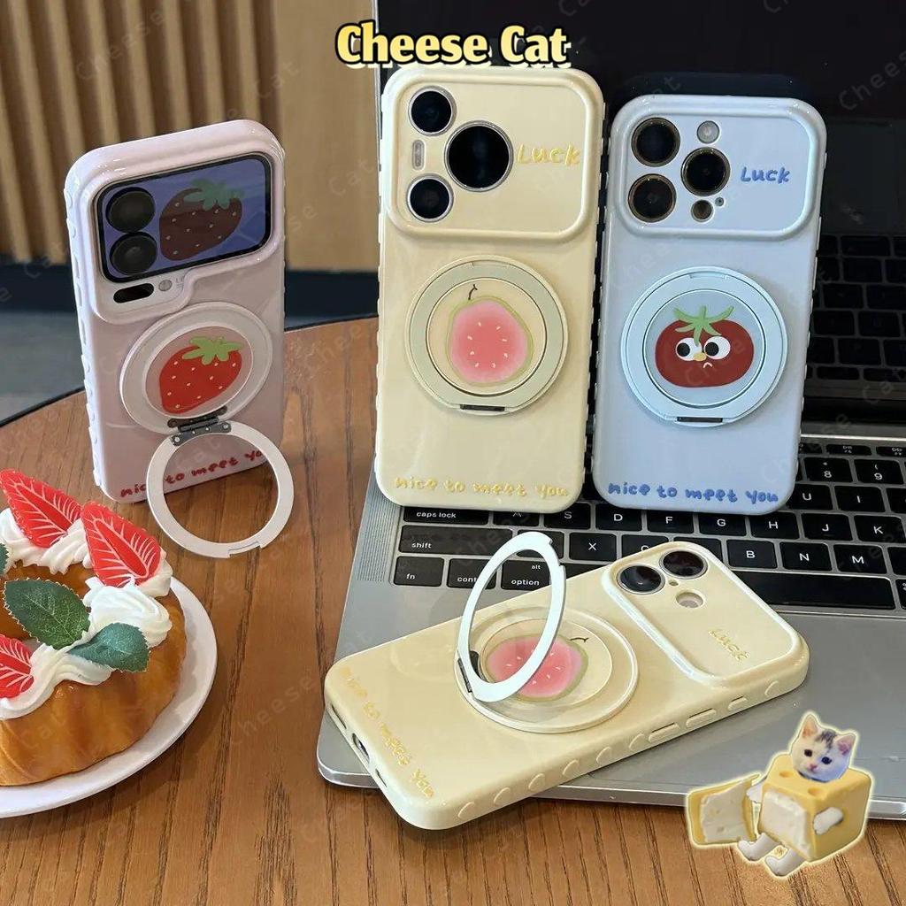 Ổi Dâu Măng Cụt Chanh Trái Cây Mùa Hè Ốp Lưng Điện Thoại iPhone 11 12 13 14 15 Plus 16 17 Pro Max 17 Air Case Có Chân Đế