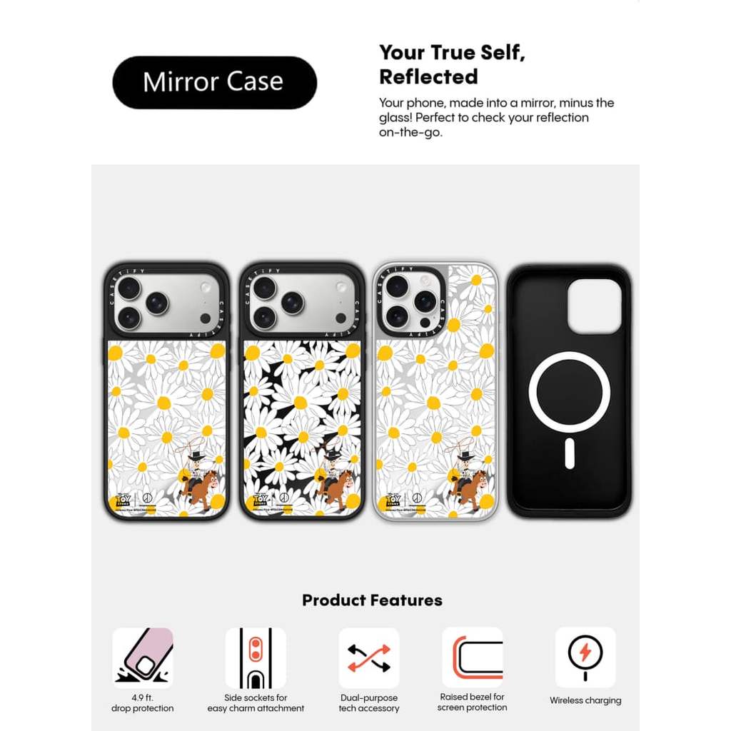 CASECASE X Phong Cảnh Ốp Lưng Gương Đen & Bạc Hút Từ Tính IPhone Dành Cho IPhone 17 Air 16 15 14 13 12 Pro Max Plus Ốp Lưng Cứng Có Hộp Khắc Logo