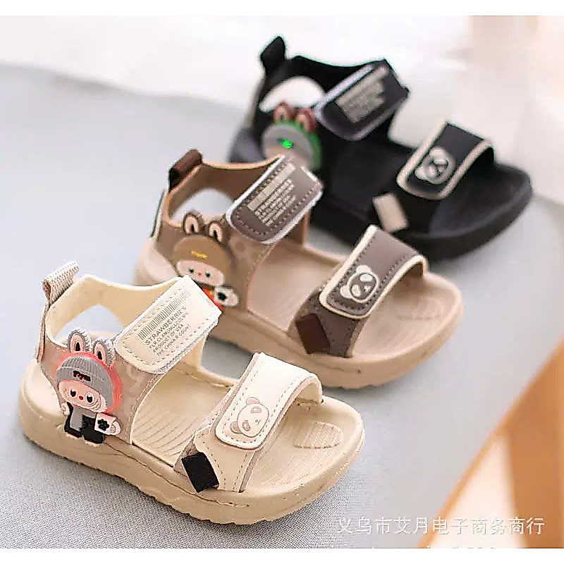 ( hàng sẵn ) sandal đèn led quai dán bé trai dép quai hậu cho bé kiểu dáng thể thao khâu đế bền đẹp chống trượt C46