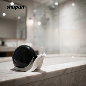 Máy phân phối xà phòng SHUPUN, Máy phân phối xà phòng dạng lỏng màu nâu trắng đen, Thiết kế dễ thương Hình dạng ốc sên có thể đổ lại Quà tặng trẻ em