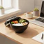 Bát mì ăn liền ký túc xá DONOVANQQ, Bát Ramen chống rò rỉ kín, An toàn cho lò vi sóng di động có nắp vòm Tay cầm gấp Bát súp Salad