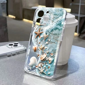Vỏ Bãi Biển Rùa Biển Dành Cho Xiaomi Redmi A5 A3 12 9 9C 10A 9A 10 K40 POCO F3 Note 8 9 Pro 9S Vỏ Hoạt Hình Mềm Trong Suốt Họa Tiết TPU Chống Sốc Silicon Trong Suốt
