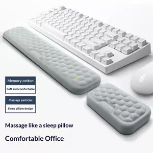 Btsg Màu Xám Massage Kết Cấu Bàn Phím Tay Hỗ Trợ Cổ Tay Miếng Lót Chuột Thoải Mái Cho Phần Còn Lại Cổ Tay Văn Phòng Cổ Tay