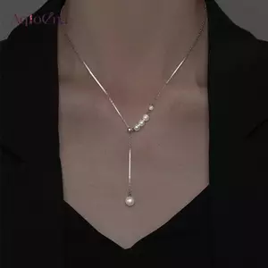 AqToCna Ngọc Trai sel Có Thể Điều Chỉnh Nelace Cho Nữ Pháp Đơn Giản Ánh Sáng Sang Trọng Xương Đòn Dây Chuyền Nelace Dự Tiệc Trang Sức Quà Tặng AqToCna