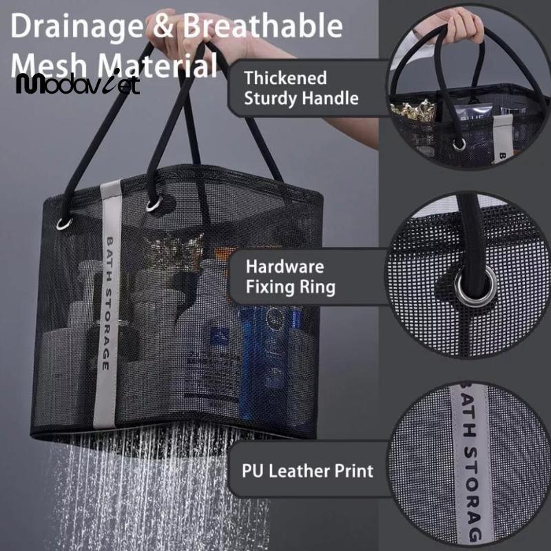 [modavietnamshop] Giỏ tắm Tote di động Túi chống nước có tay cầm Túi đựng đồ vệ sinh dung tích lớn Unisex Đẹp
