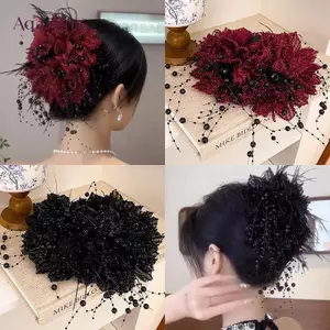 AqToCna Thanh Lịch Hoa Hạtsel Tóc Vuốt Kẹp Dành Cho Nữ Thanh Lịch Cá Mập Kẹp Thời Trang Cô Gái Đuôi Ngựa Kẹp Phụ Kiện Tóc AqToCna