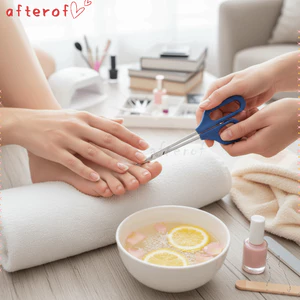 Kéo tay cầm dài AFTEROF, Kéo thủ công thiết kế tiện dụng bằng thép không gỉ, Kéo da chết Tay cầm dài Bent Tip Blue Kéo chuyên nghiệp Điều trị làm đẹp