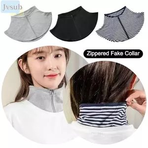 Cổ áo giả JVSUB, Cổ áo chống nắng sọc, Khăn mỏng có dây kéo