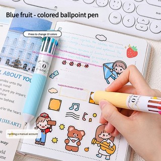 VA 3 Bút Nhiều Màu 10 Màu Trong 1 Bút Viết Để Ghi Chú Nhật Ký Bút Bi Có Thể Thu Vào Cho Trường Văn Phòng