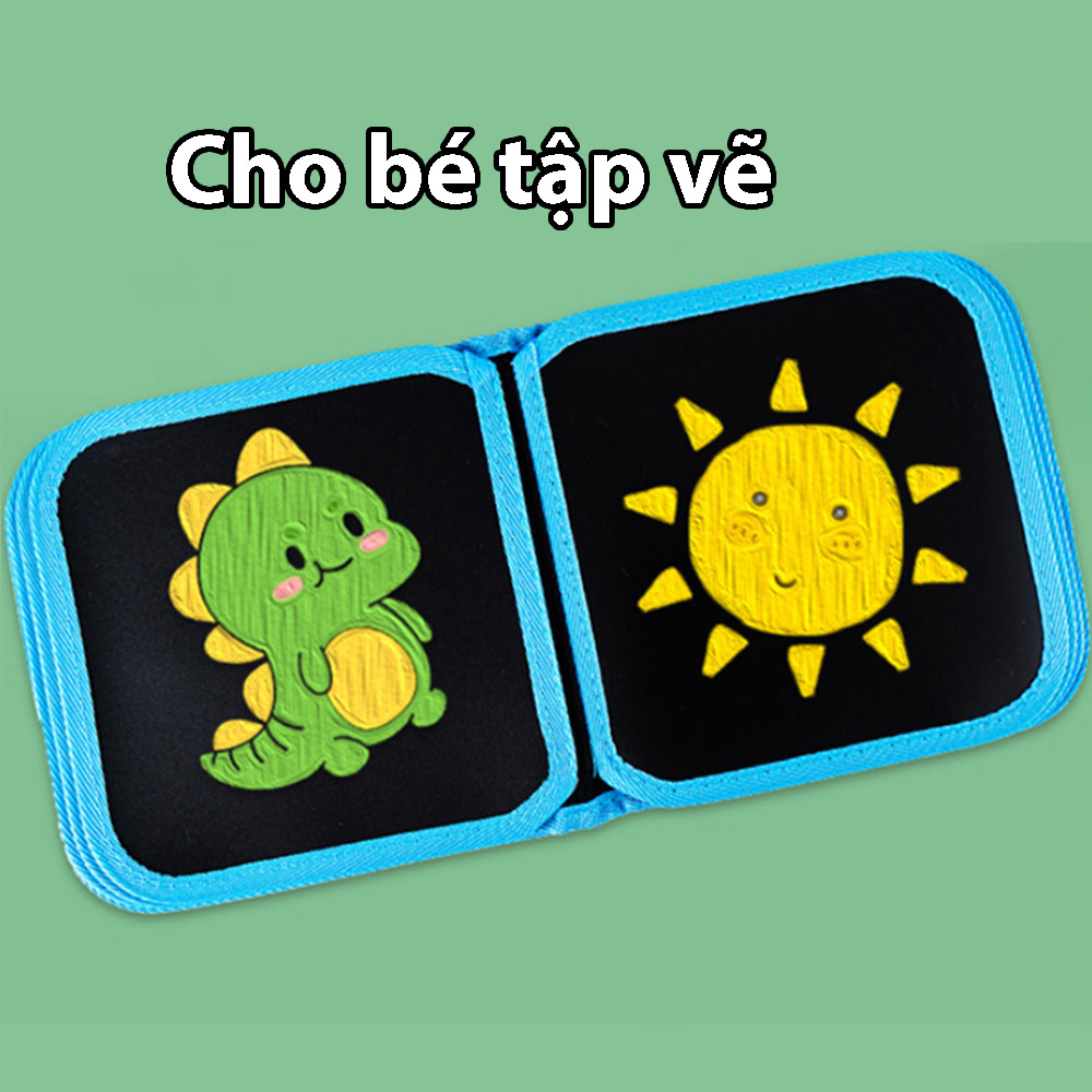 Sách Vẽ Tô Màu Xóa Được Kèm Bút Màu Cho Bé 10 Trang Với 6 Màu Đồ Chơi Montessori Tranh Vẽ Tô Màu Cho Bé