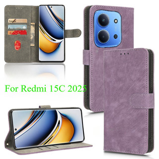Ốp Điện Thoại Cho Redmi 15C Redmi15 Poco C85 5G 4G 2025 Da Lật Sang Trọng Từ Vỏ Điện Thoại Khe Cắm Thẻ Đứng Giá Đỡ Bao Ốp Lưng Chống Sốc