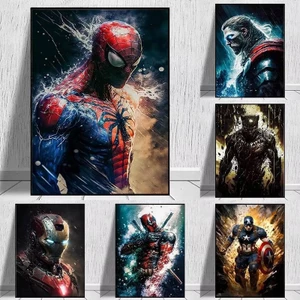 Marvel Avengers Người Nhện poster Người Sắt Hulk Captain America Hulk Tranh canvas Nghệ Thuật Tranh Treo Tường Trang Trí Nhà Cửa