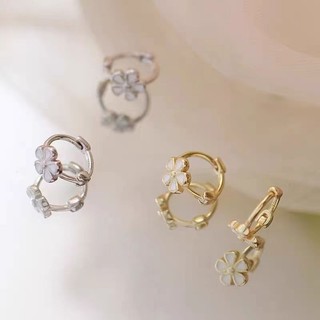 Bông tai nhẫn hoa cúc vàng 18K dành cho nữ - Không gây dị ứng