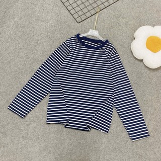Áo thun Bigsize nữ form rộng tay dài kẻ sọc ngang , chất cotton co giãn thoải mái, basic 50-92kg - A296
