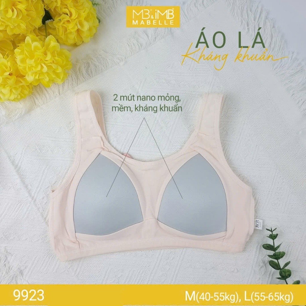 Áo lá học sinh cotton MB 9923 mút mỏng, lưng lưới, không gọng, co giãn 4 chiều, mềm mại