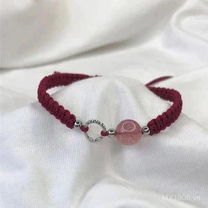 Dâu Pha Lê Vòng Tay Bạn Gái Dây Đỏ, Style Hàn Quốc, Perfect as Quà Tặng Cho Cặp Đôi