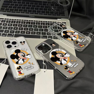 Ốp điện thoại Mickey nghịch ngợm cho iPhone16 15 14 11 13 12 X XS Pro Max XR Mini Xr 7 8 Plus Vỏ bảo vệ từ tính chống sốc trong suốt không màu vàng