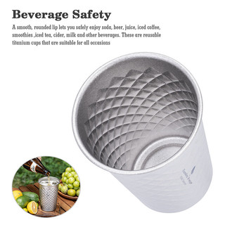 Boundless Voyage TA1 Cốc Titan Có Thể Xếp Chồng Kim Loại Cốc Uống Nước Bia Có Thể Tái Sử Dụng Cho Gia Đình, Tiệc, Cắm Trại Ti3047D-48D