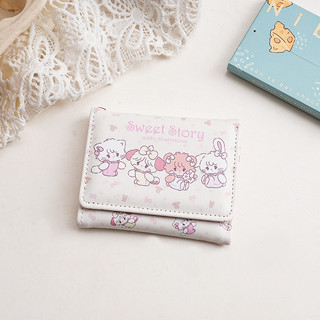 Hoạt Hình Ngọt Ngào In Hình Động Vật Ví Nữ Vuông Dễ Thương Mini Trifold Ví Tiền Mặt Tiện Lợi