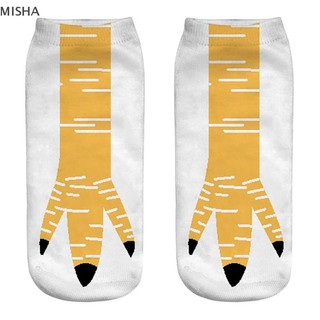 Misa 1 Sáng Tạo 3D In Hình Gà Vuốt Tất Unisex Thời Trang Ngắn Tất Mềm Mại Thoải Mái Tất Ngộ nghĩnh Halloween Cosplay Đạo Cụ