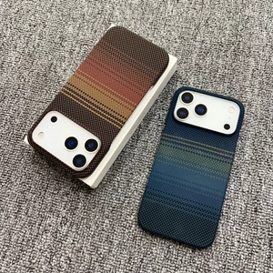 Ốp Điện Thoại Sợi Carbon Từ Tính Cho iPhone 17 pro max air Frosted Kevlar Grain Siêu Mỏng PC Chống Sốc Vỏ Bảo Vệ