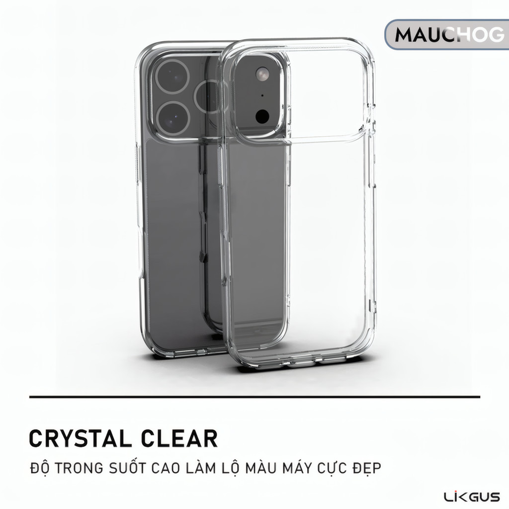 Ốp Lưng Trong Suốt Likgus Bảo Vệ Camera Chống Trầy Xước Cho Điện Thoại iPhone 17 Pro Max 16 15 14 13 12