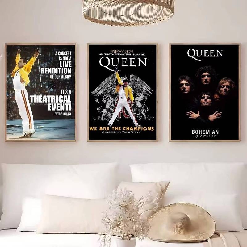 Q-Queen Band Âm Nhạc Poster HD Áp Phích Cho Gia Đình Phòng Khách Thanh Trang Trí Văn Phòng Dính Chống Thấm Nước