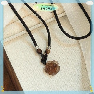 ZMONH Phong Cách Trung Hoa Thời Trang Retro Dây Vòng Cổ Hoa Mặt Trăng Khóa An Toàn Mặt Dây Chuyền Vòng Cổ Nữ Vintage Trang Sức