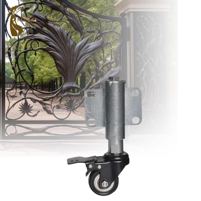 Bánh xe caster kim loại chịu tải 360° cho cổng/hàng rào, sàn không đều, trợ lực lò xo