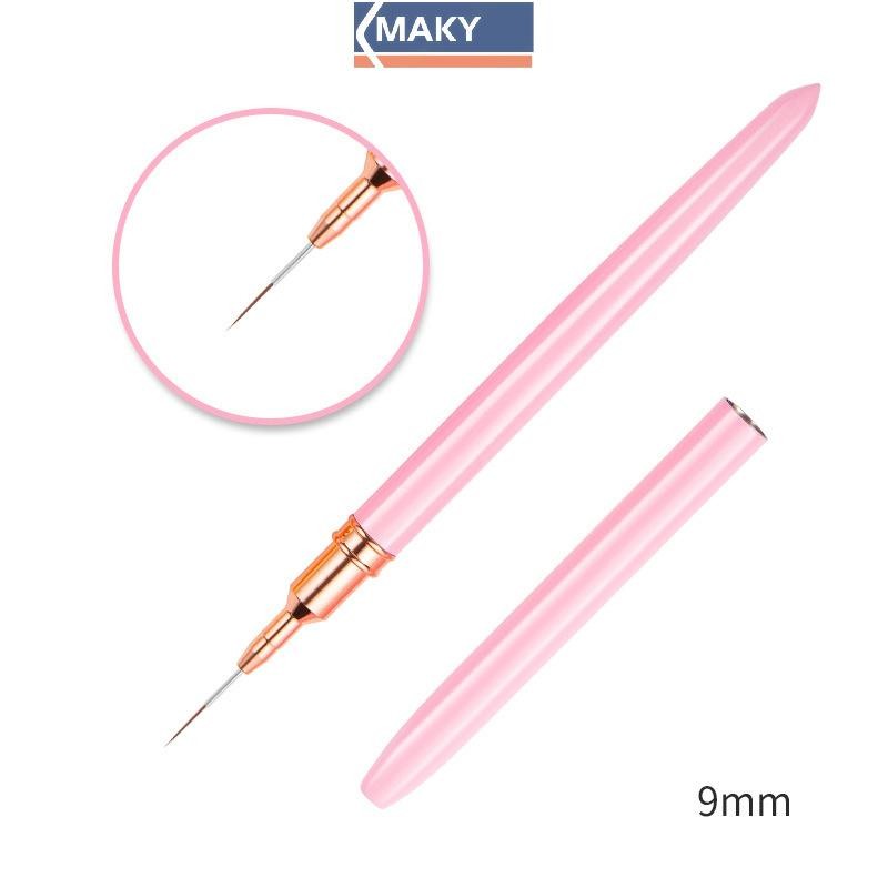 Onetimingcool Nail Liner DIY Vẽ Paing Đường Hoa Sọc Bút 4mm-25mm Tay Cầm Kim Loại Móng Tay Nghệ Thuật Bàn Chải Có Nắp Bàn Chải Móng Tay VN