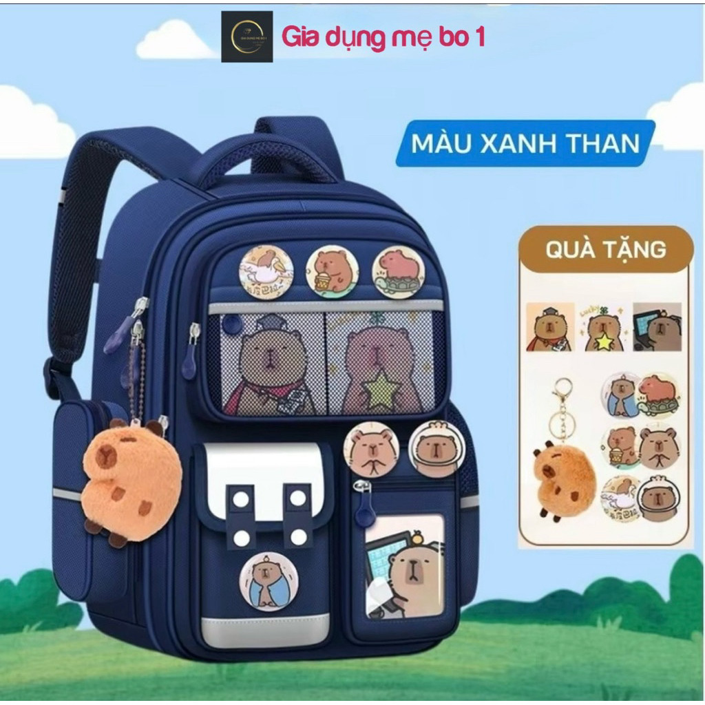 [TẶNG Quà ] Balo Capi chống gù, cặp đi học cho bé tiểu học lớp 1-6, balo học sinh chống nước