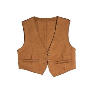 Váy ngắn da lộn vintage phong cách dân tộc, phù hợp áo vest nữ