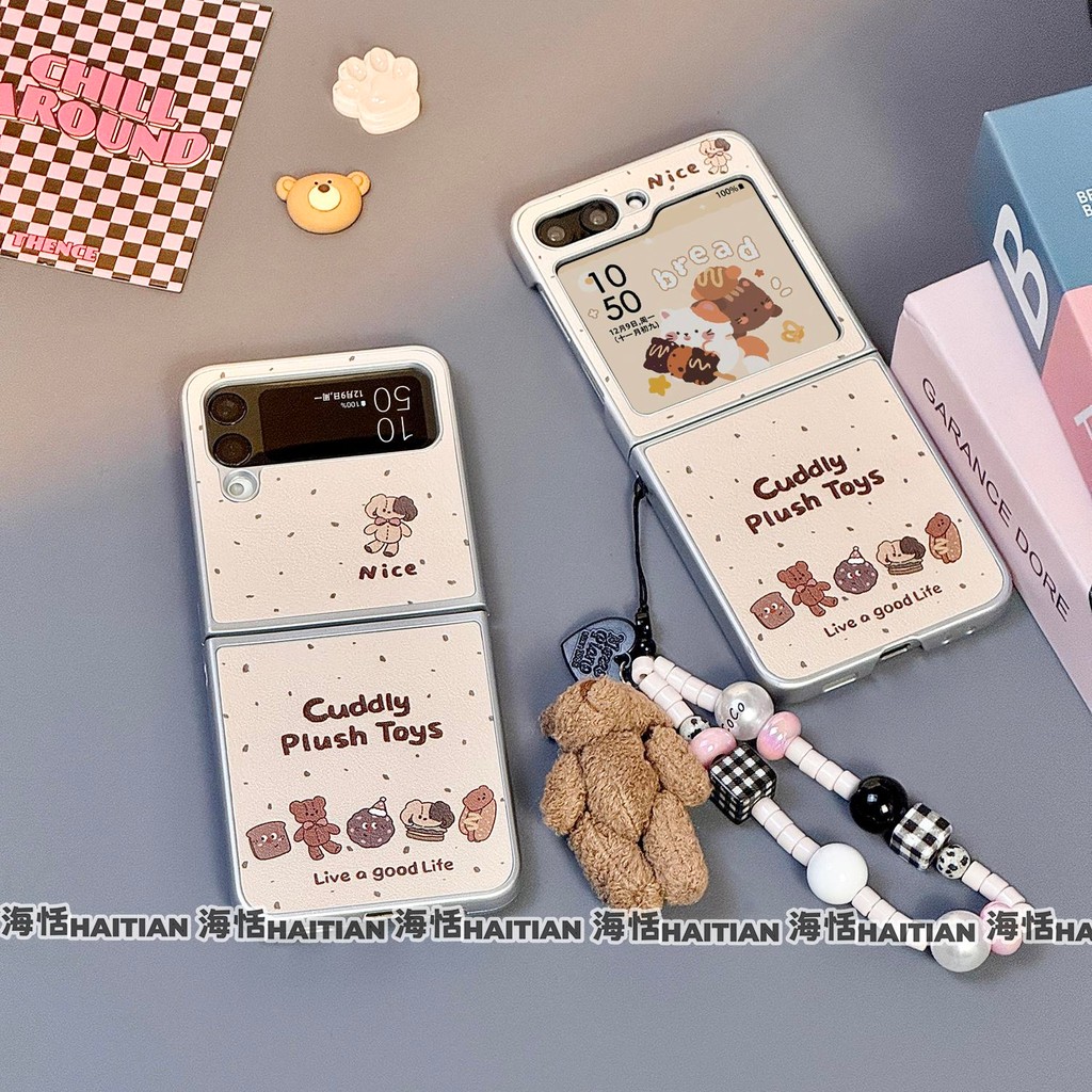 Phim Hoạt Hình Dễ Thương Vòng Tay Gấu Muppet Ốp lưng Thích Hợp Cho Samsung Galaxy ZFlip7 Zflip6 Ốp Lưng Bảo Vệ Cho ZFlip 7 5 6 5G Purax Mixflip N3Flip Dây Có Thể Gập Lại Vỏ