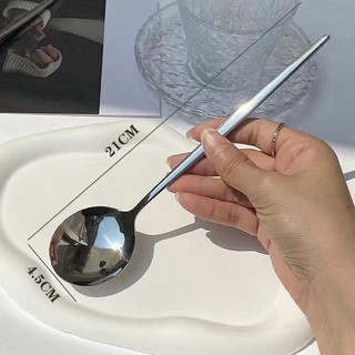 Phong Cách ins Thép Không Gỉ Giá Trị Hộ Gia Đình Thìa Ăn Tinh Tế Bộ Đồ Ăn Nĩa Thìa Thực Phẩm Phương Tây Thìa Thực Phẩm Chính NCX6