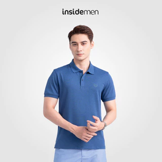 Áo polo ngắn tay INSIDEMEN họa tiết trơn, chất liệu mềm mại, thoáng mát, thấm hút mồ hôi tốt IPS042S3