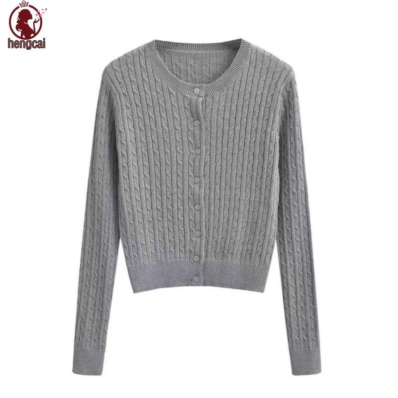 Áo len dệt kim mỏng - Cổ tròn mỏng phong cách Mỹ dành cho nữ