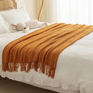 Phong Cách Bắc Âu Chăn Khăn Đa Năng Dùng Cho Đầu Giường, Sofa, Văn Phòng, Ngủ, Điều Hòa, Có Tua Rua