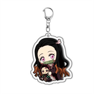 Anime GOODS Acrylic Keychain cute y2k Demon Slayer keychain for bag keys car key bag backpack collection display accesso