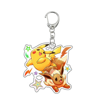 Self Created Pokemon Charmander Blastoise Gengar Venusaur Eevee Charmander Acrylic Anime Merchandise Key Ring Pendant