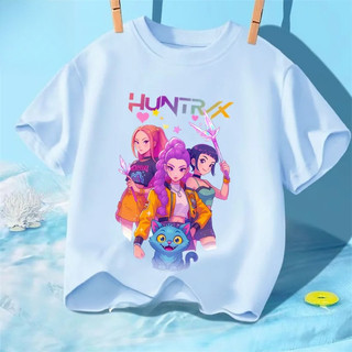 Kpop Demon Hunters Huntrix Áo Trẻ Em Đồ Họa Thiết Kế Hoạt Hình Áo Thun Nữ Tay Ngắn Cho Bé Trai Và Bé Gái