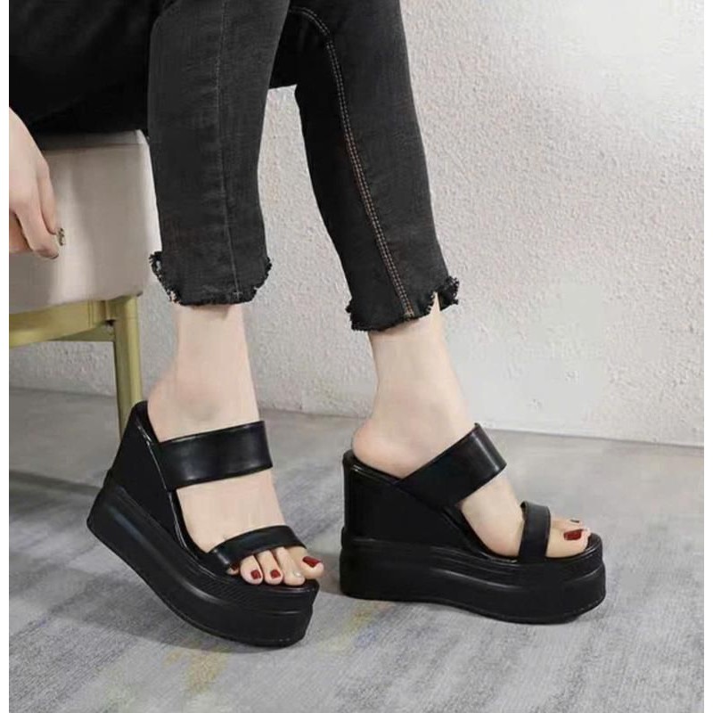 DÉP XUỒNG DA 2 QUAI BẢN CAO 12P DA XỊN SIÊU ÊM PVV