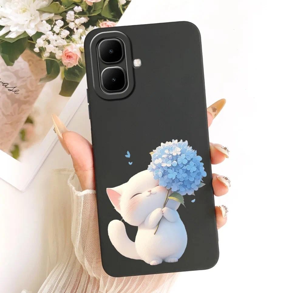 Ốp Điện Thoại In Hình Mèo Anh Đào Cho Infinix Smart 10 X6725 Ốp Lưng Silicon Lỏng Mờ Funda Cho Vỏ Thông Minh 10 Plus