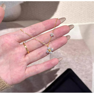 Vòng cổ hoa zircon mạ vàng 18K, không gây dị ứng