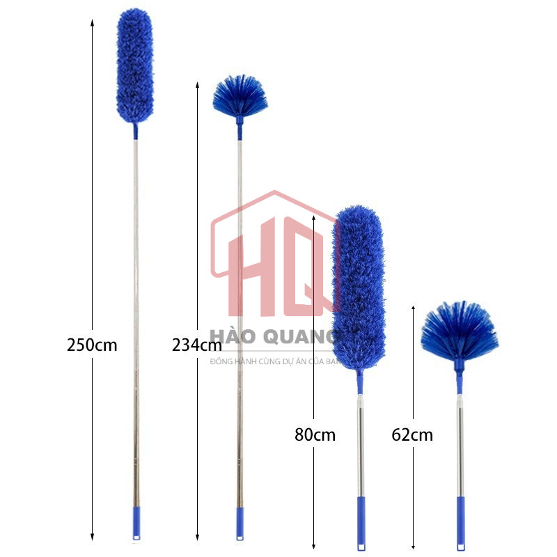 Cây Chổi Quét Bụi Đa Năng Cán Dài 2.5m – Xoay Linh Hoạt, Dụng Cụ Làm Sạch Trần Nhà, Quạt Trần