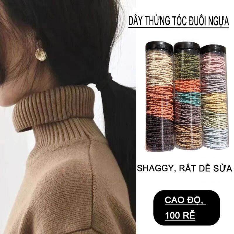 M6 Set 100 Dây Buộc Tóc Gao Su Go Giãn Thời Trang Hàn Quốc MALAN