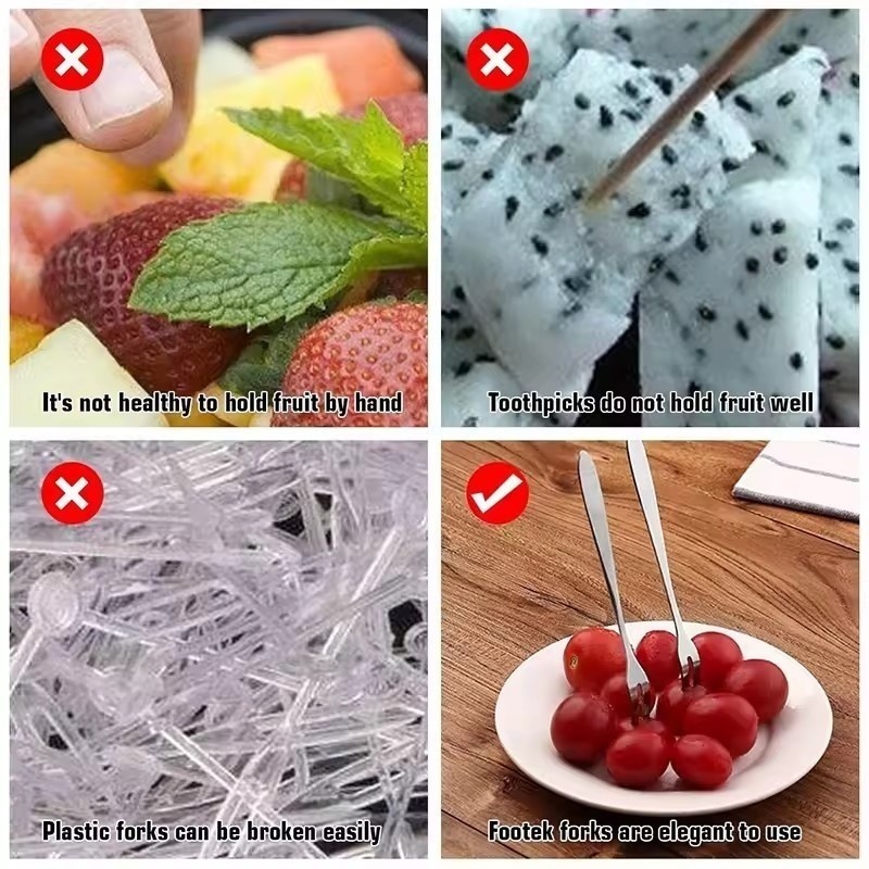 5 / 10 / 20 Cái Dĩa Trái Cây Bằng Thép Không Gỉ / Mini Snack Món Tráng Miệng Bánh Nĩa / Nhà Bếp Sáng Tạo Flatware